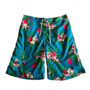 Polo Ralph Lauren Swim Trunks Men Medium Bright Vibrant Tropical Print Vacation